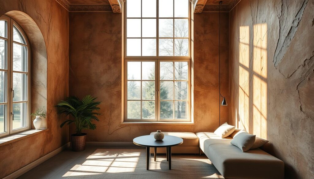 decorative plaster in a room