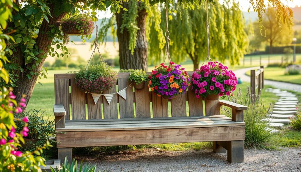 decorating the bench