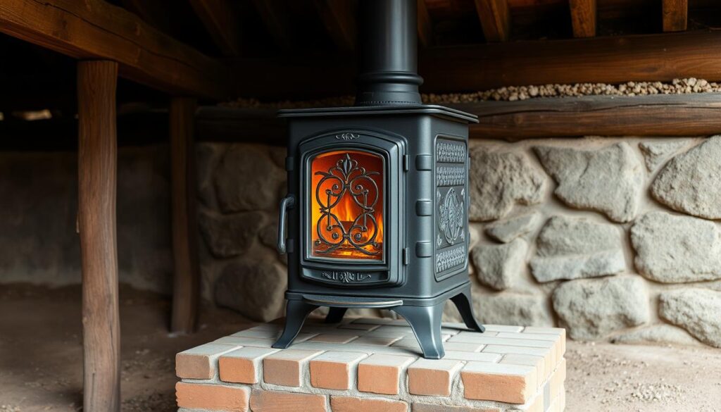 wooden stove with high heat output