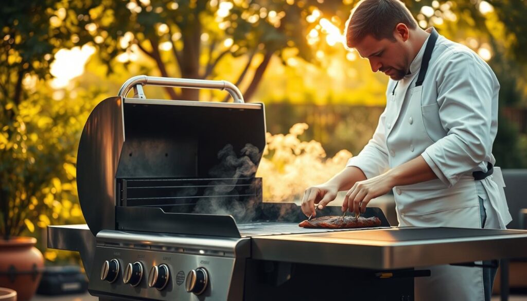 testen van de barbecue